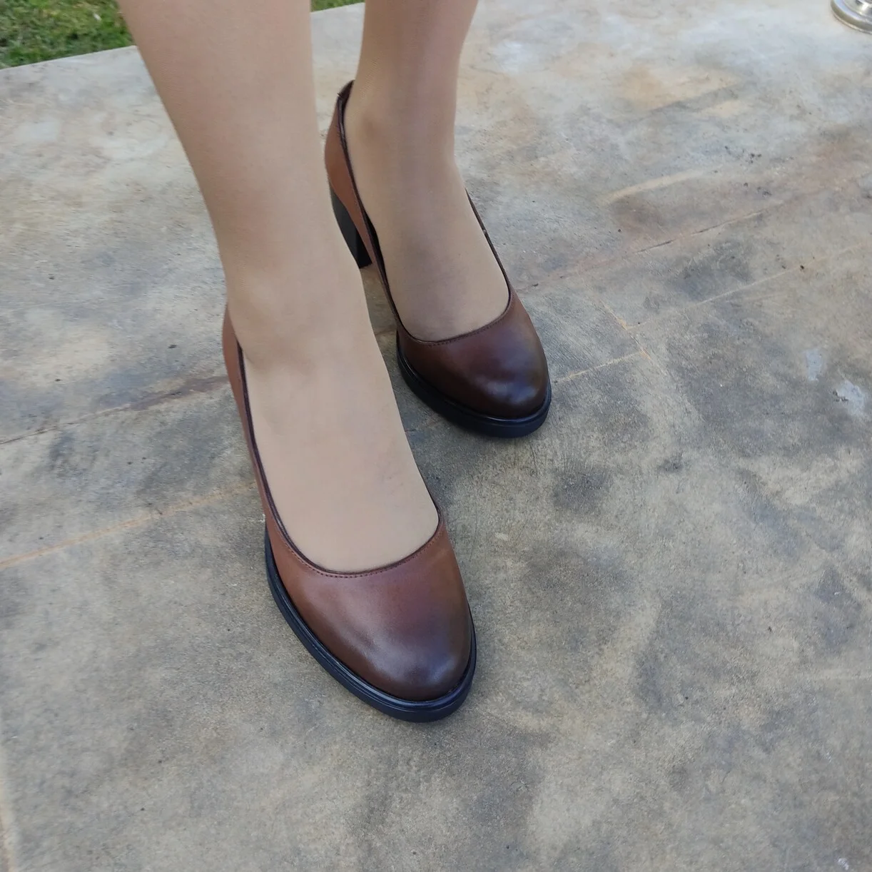 Escarpins femme a talon - marron