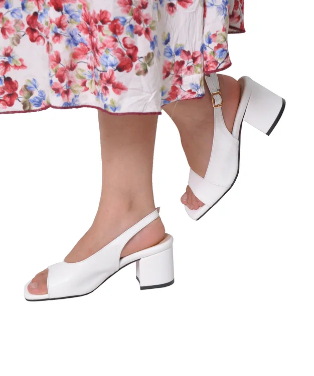 Sandale Demi-Talon -Blanc