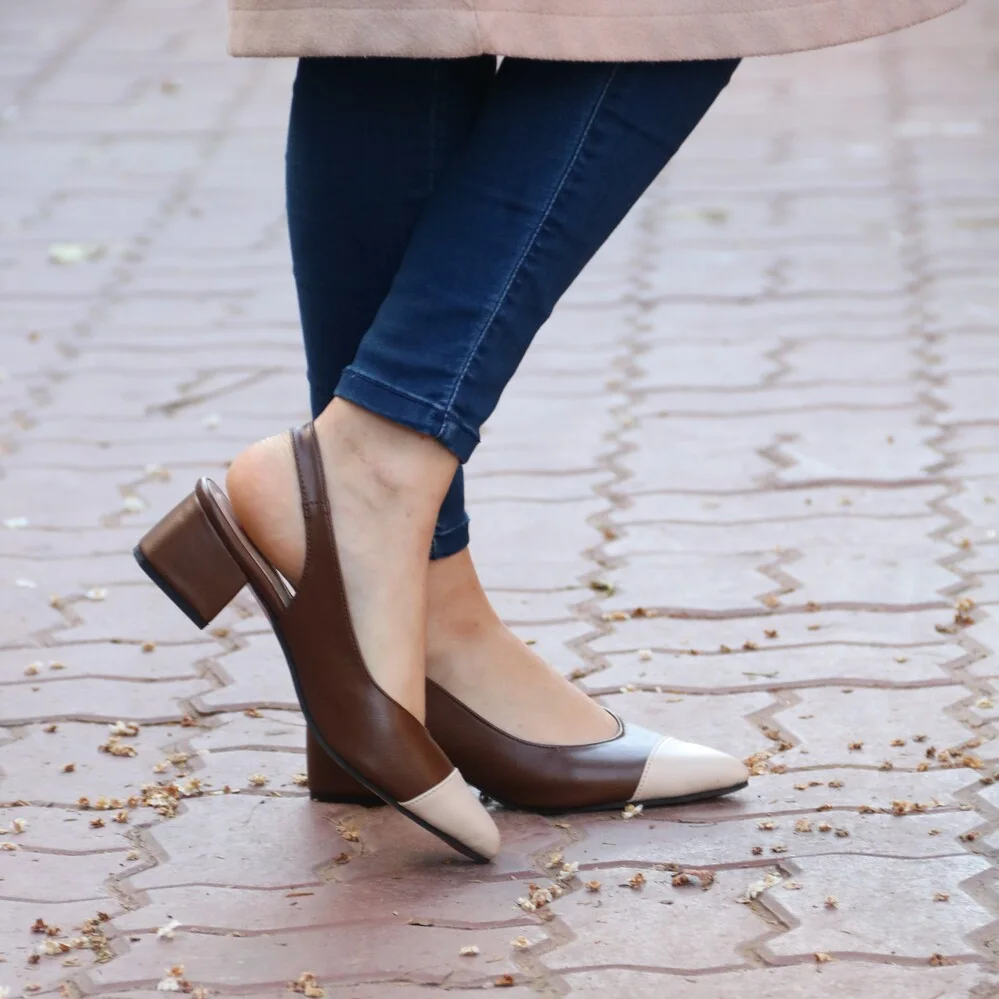KOUKS Escarpin - Sandale Demi-Talon MARRON / BC