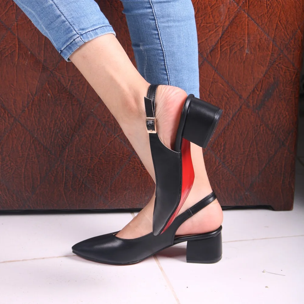 Escarpins - Sandale a demi  Talon -NOIR
