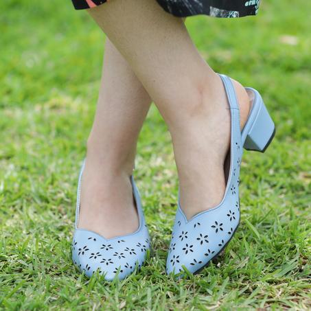 Sandale Demi-Talon - BLEU CIEL DECORATION LAZER