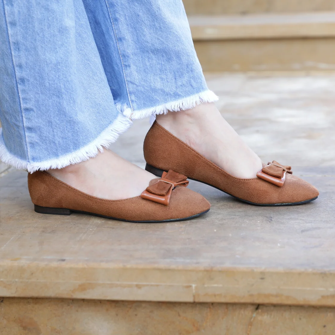 Ballerine pour femme couleur MARRON