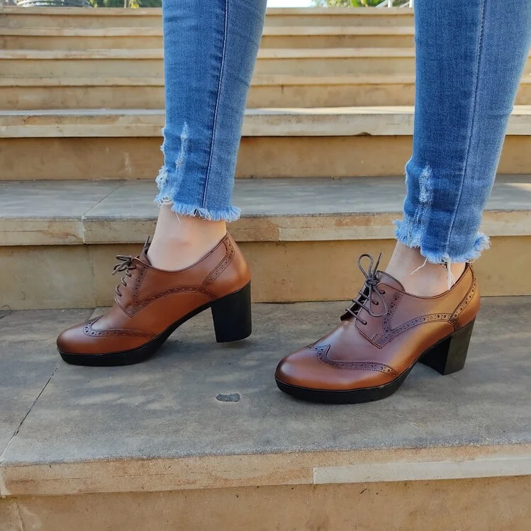 chaussures femmes talons  100 %  cuir  Marron