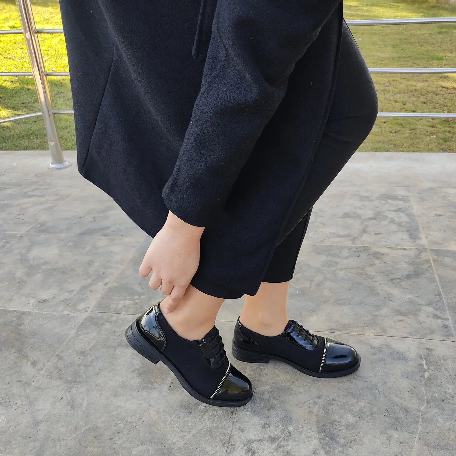 chaussures plates pour femme en cuir