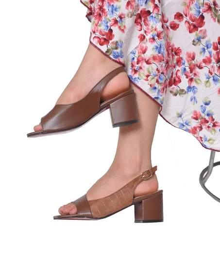 Sandale Demi-Talon -MARRON