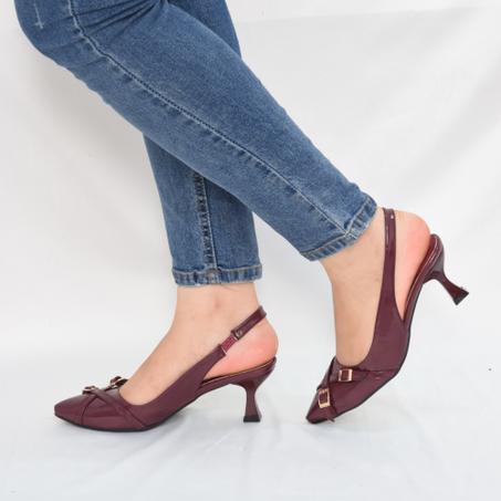 Élégantes escarpins à bout pointu et talon Éguilles - Grenat