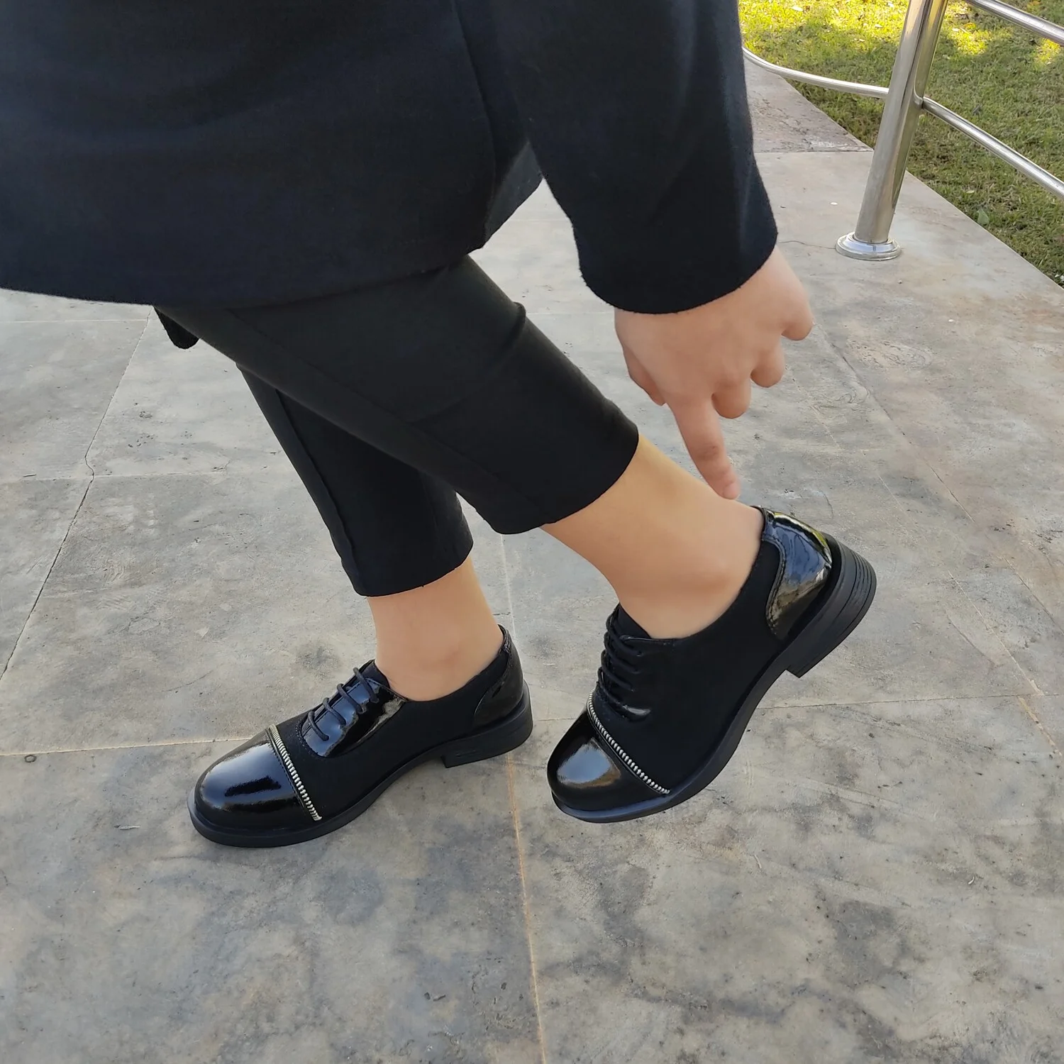 chaussures plates pour femme en cuir
