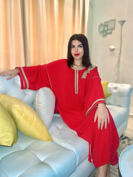 Abaya marocaine rouge