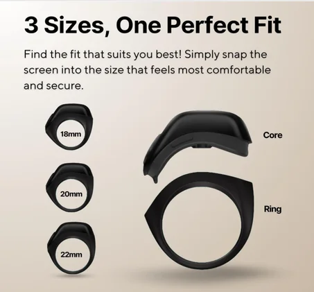 خاتم تسبيح ذكي بشاشة اوليد وتصميم مقاوم للماء بمعيار IPX67، عداد تسبيح وذكر رقمي وتذكير بأوقات الصلاة مع صندوق شحن و3 حلقات خواتم قابلة للتبديل (لون أزرق)