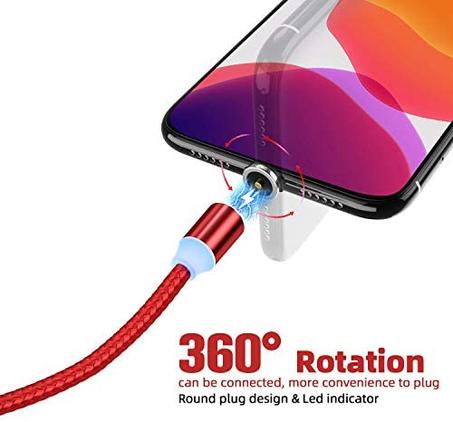 كابل مغناطيسي 3 رؤوس اساسية بتقنية دوران 360 درجة