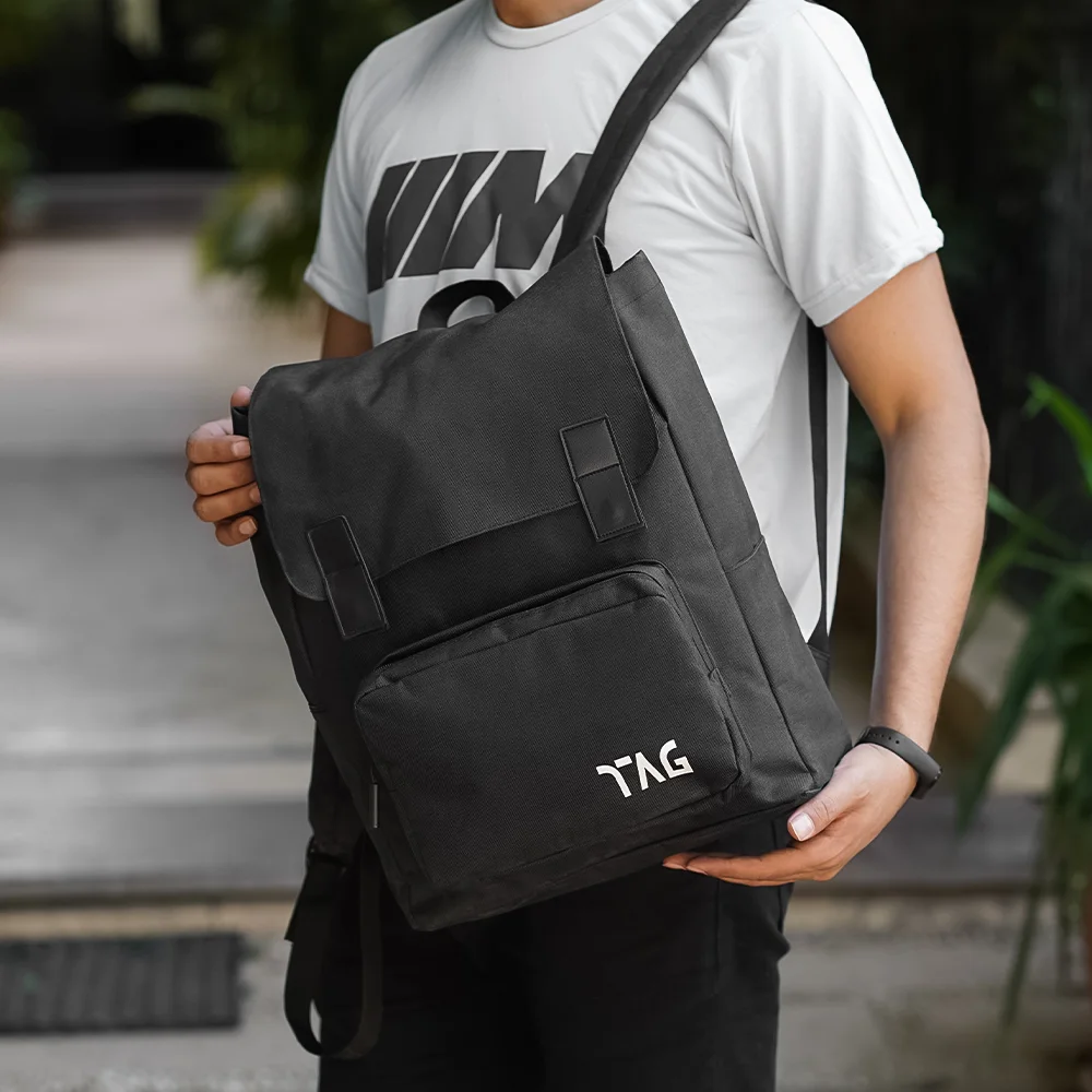 شنطة لابتوب ضهر  قماش اللون اسود