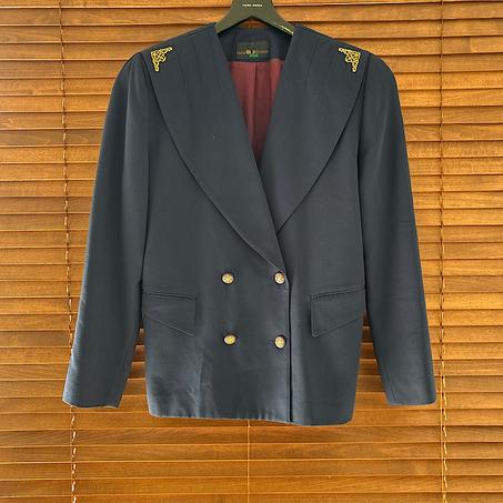 Blazer vintage croisé avec boutons pour femme -