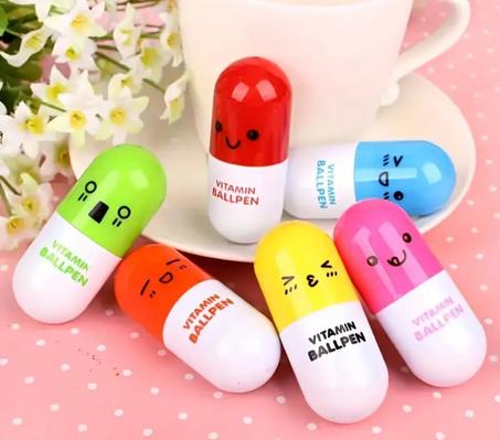 stylo neutre à pilules de dessin animé