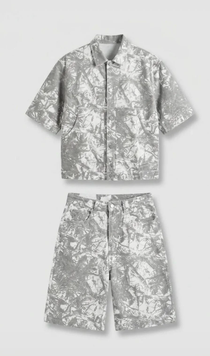 Abstract print denim