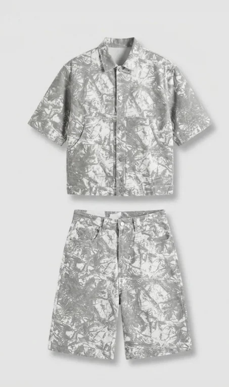 Abstract print denim