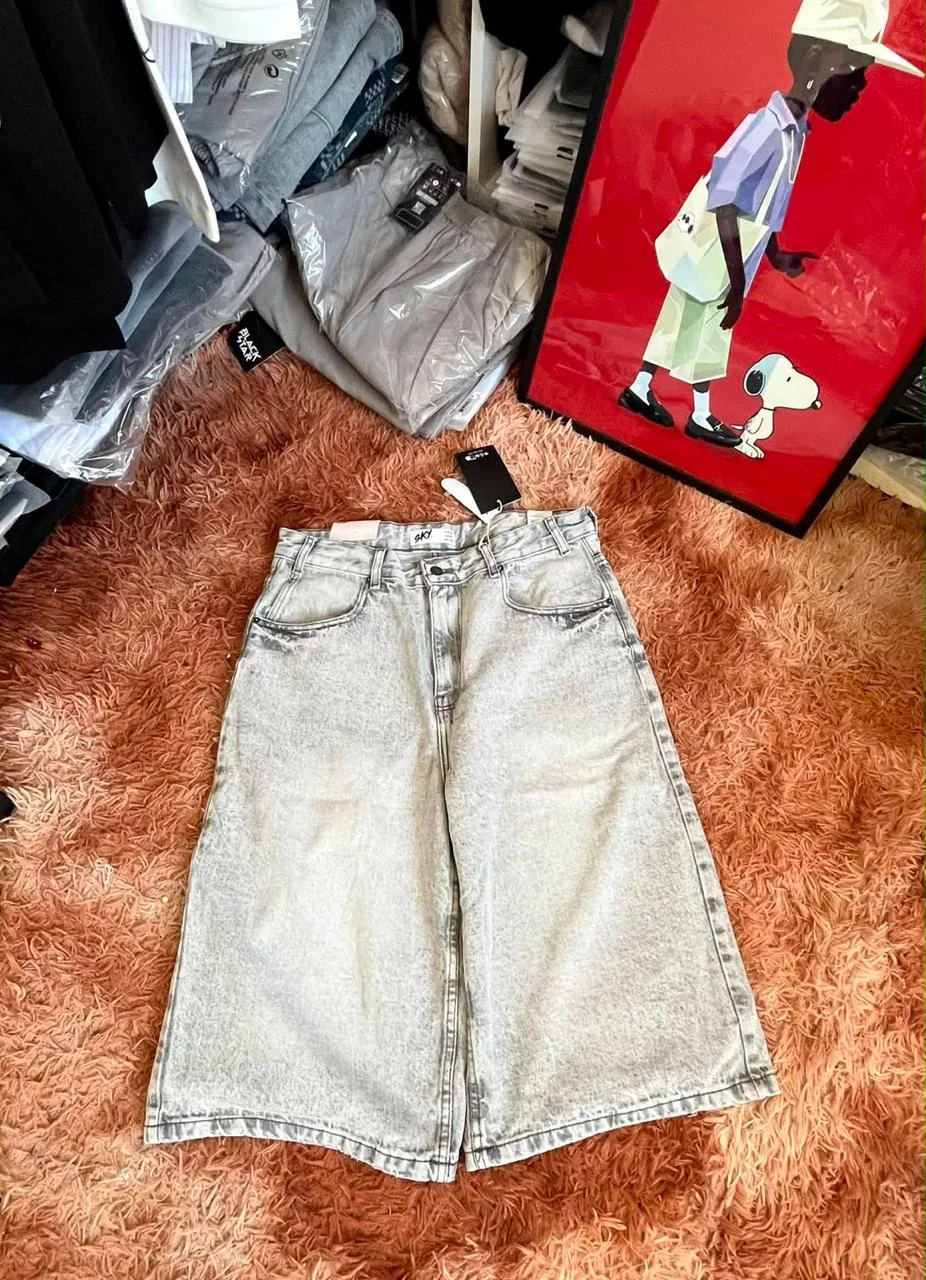 baggy short jeans GRIS