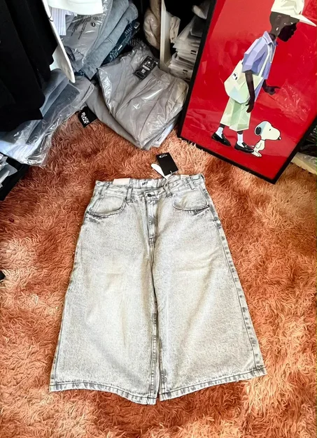 baggy short jeans GRIS