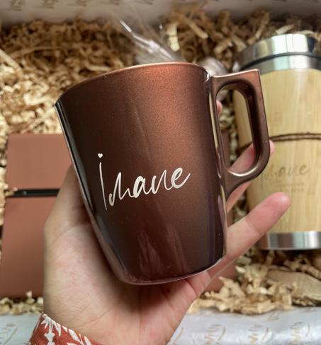 Tasse en verre Marron personnalisée