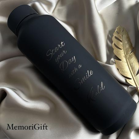 Gourde Noire Mat Personnalisée