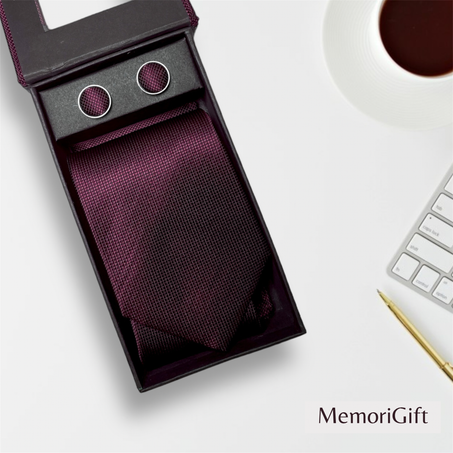 Set de cravate Bordeau