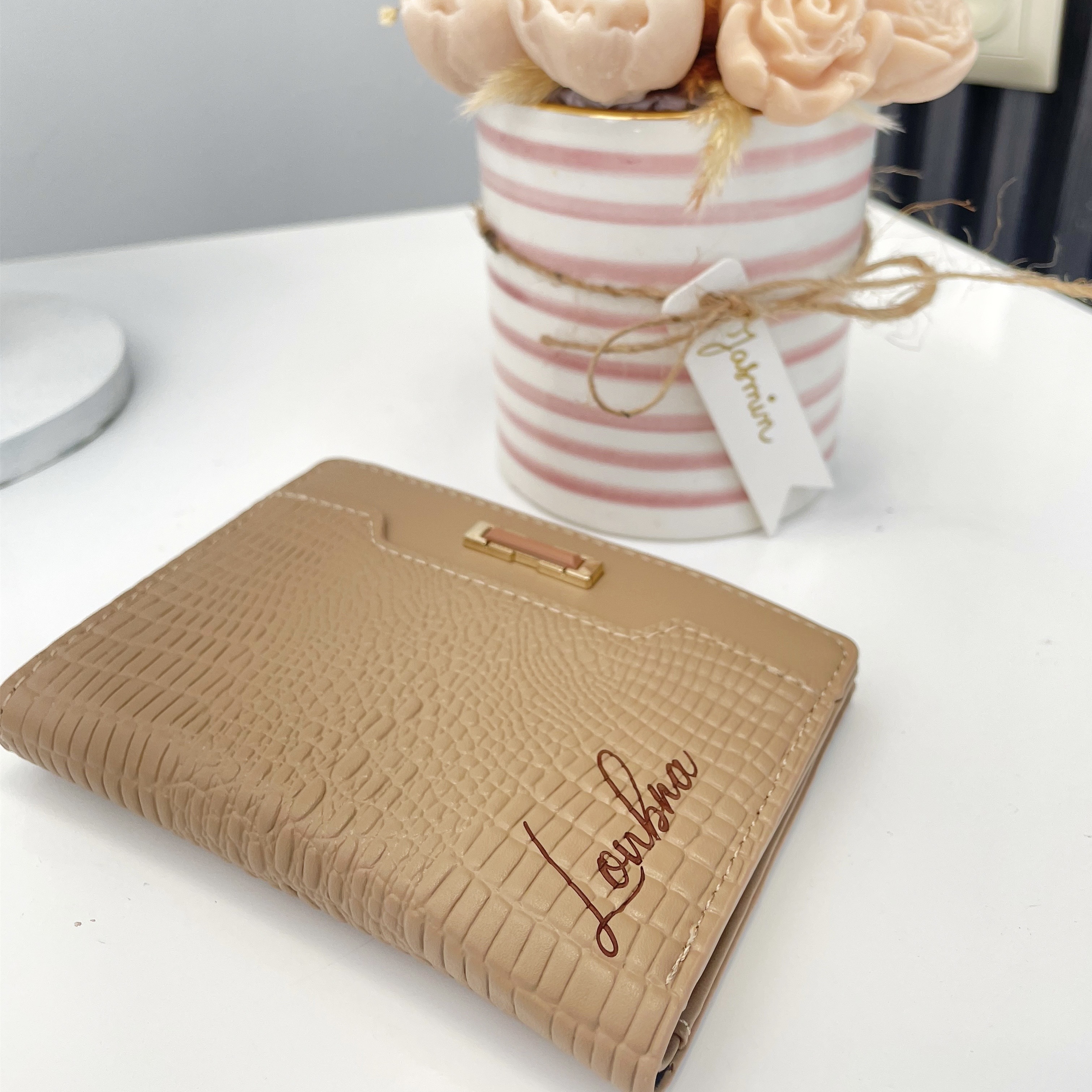 Portefeuille Beige Personnalisé