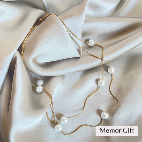 Collier Perles Blanches