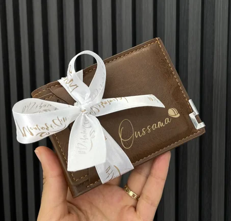 Portefeuille Marron Personnalisé