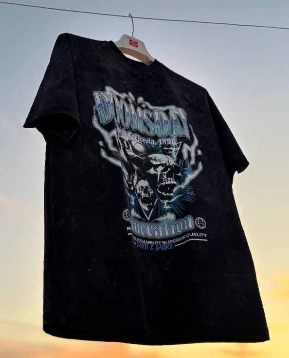 DOOMSDAY Generation T-Shirt - Black Acid Wash