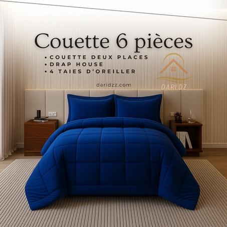 Couette 6 pièces Bleu Roi  (Deux Places)
