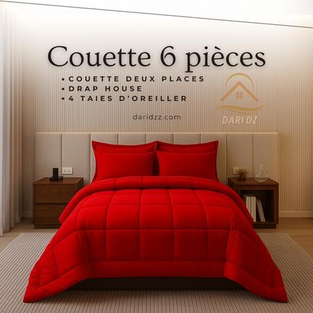 Couette 6 pièces Rouge  (Deux Places)