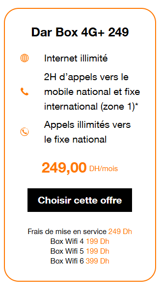 Offres Carte Sim 249 DH