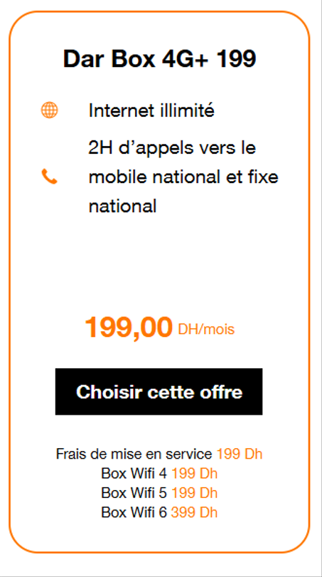 Offres Carte Sim 199 DH