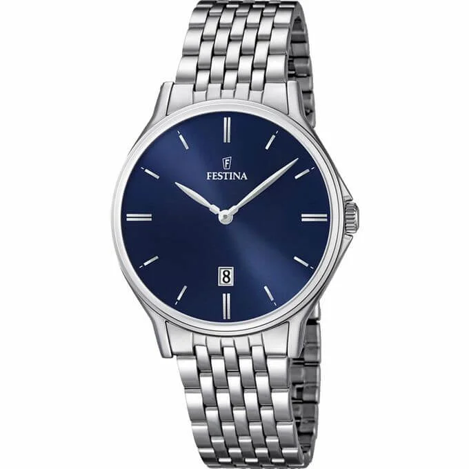 Festina – Élégante & fonctionnel – pour homme – Cadran bleu avec dateur – F16744/3