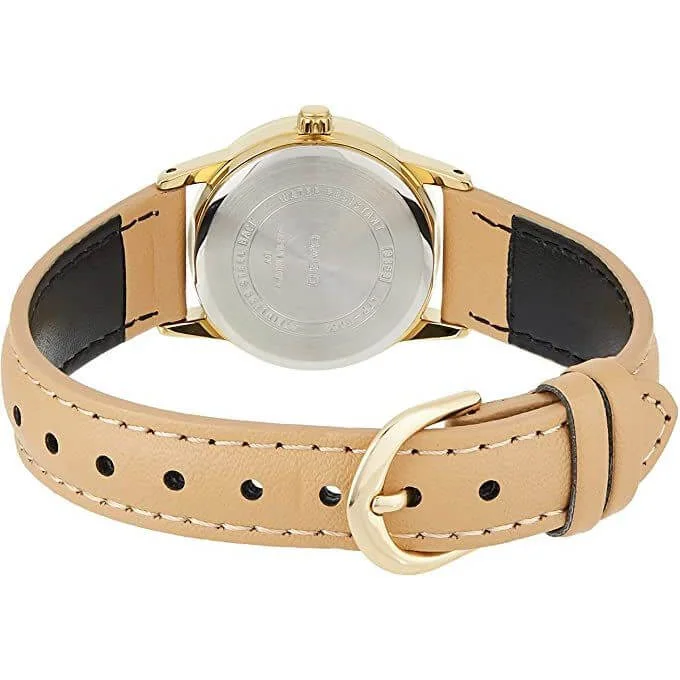 Casio – Classique en beige – Bracelet cuir – Dateur sur 3h – LTP-V002GL-7B3U