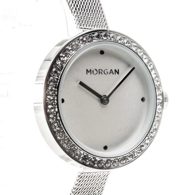Morgan Montre Femme – Argente strassé -mailles milanaises -MG008S/FM