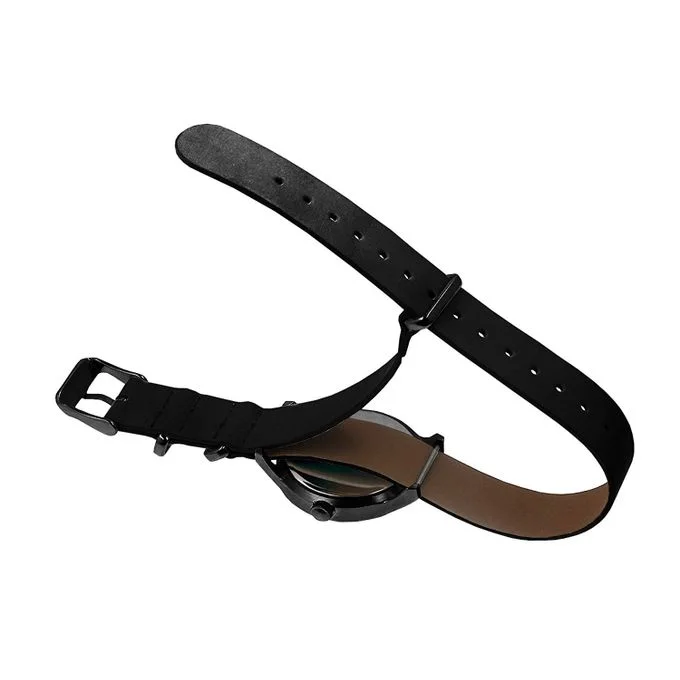 Morgan Montre boîtier métal noir avec pierres sertie et bracelet nato noir -MG001S/3AA2