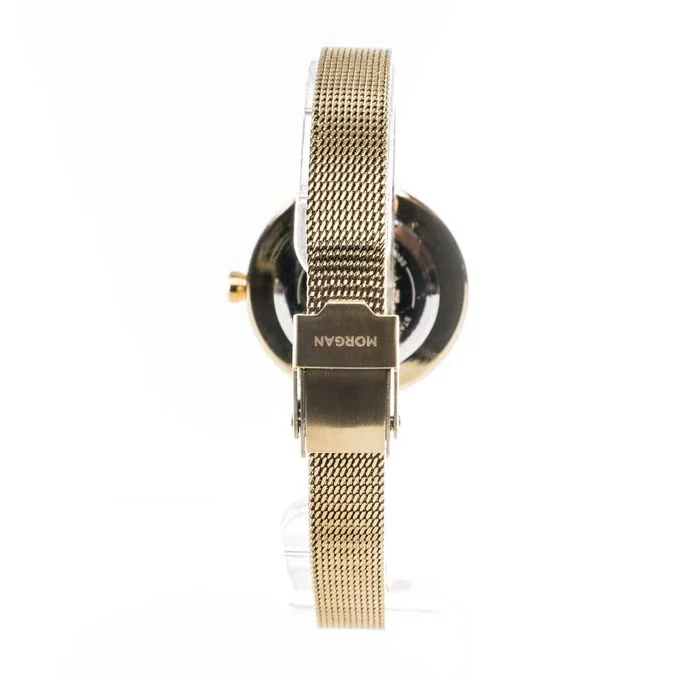 Morgan Montre Femme -Dore Cadran Blanc-Bracelet en mailles milanaises dore -MG008S/1BM