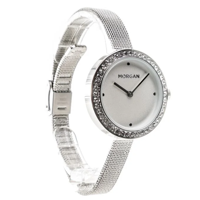 Morgan Montre Femme – Argente strassé -mailles milanaises -MG008S/FM