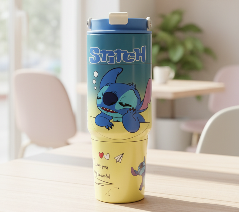 كوب حراري مقاوم للصدأ بتصميم كارتون اللطيف - 900ml