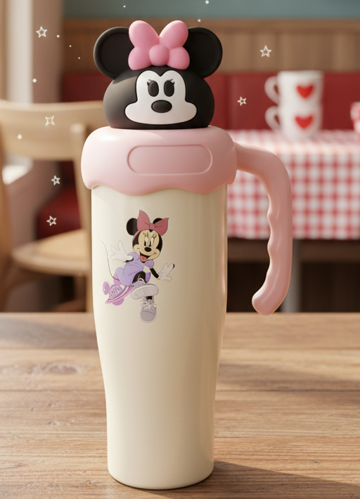 كوب حراري مقاوم للصدأ بتصميم كارتون اللطيف - 900ml