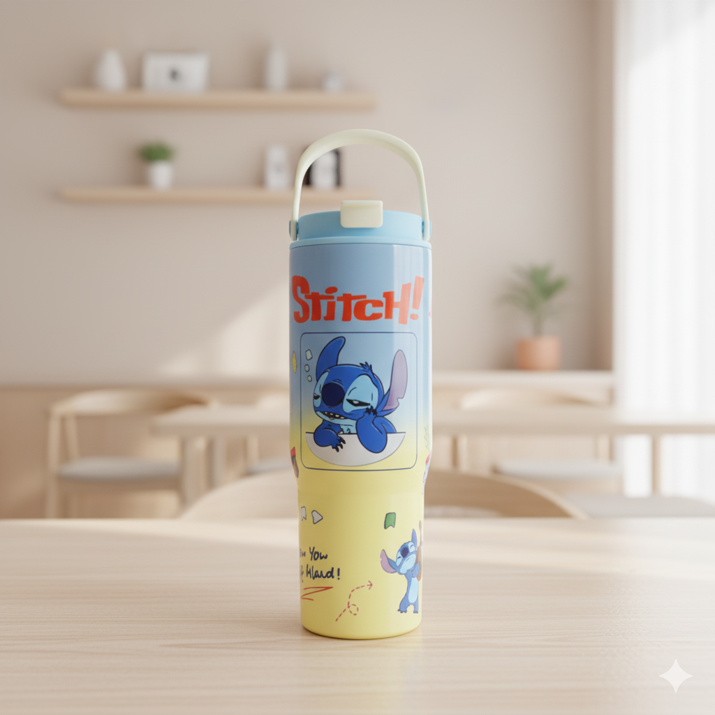 كوب حراري مقاوم للصدأ بتصميم كارتون اللطيف - 900ml