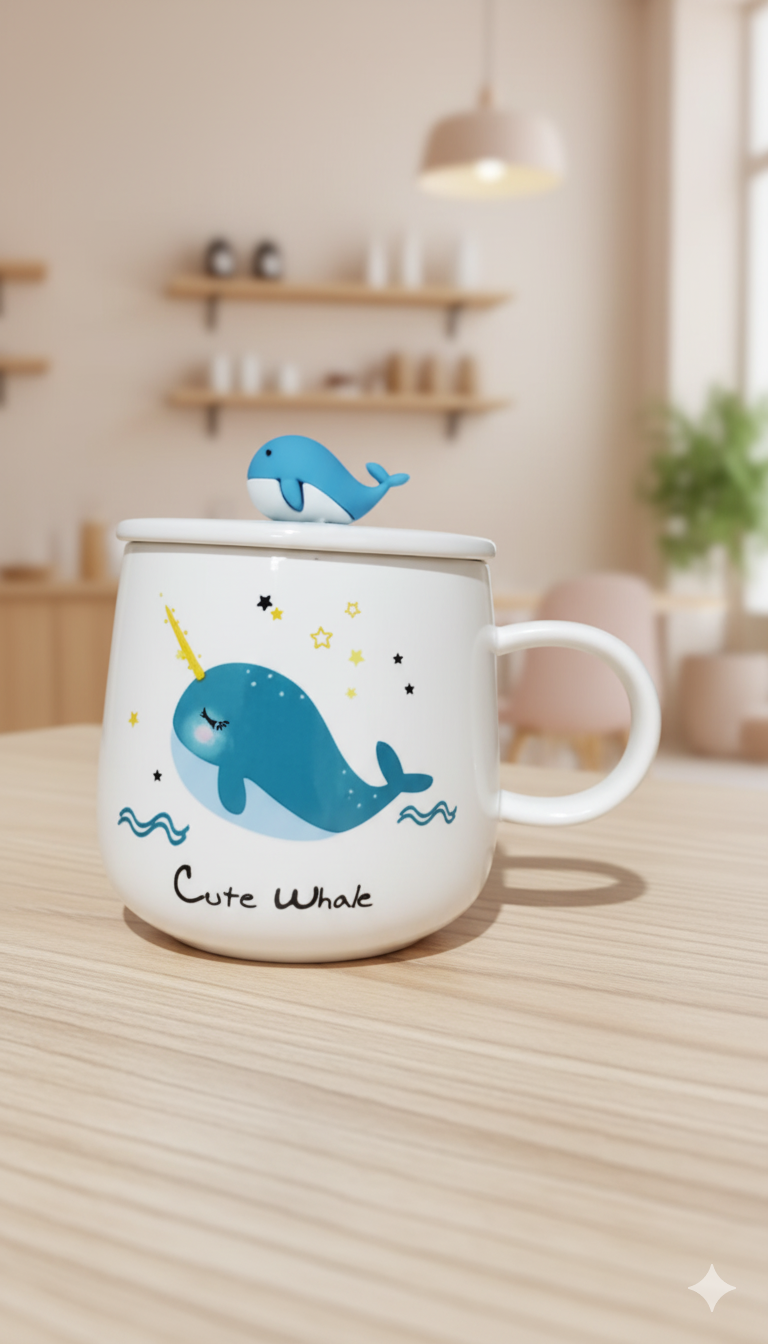 Original Design 3D Whale Ceramic Mug – 400ml
