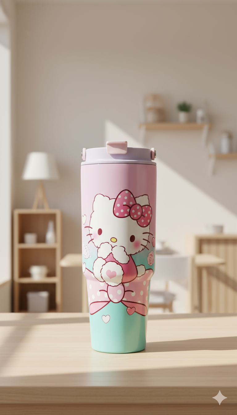 كوب حراري مقاوم للصدأ بتصميم كارتون اللطيف - 900ml