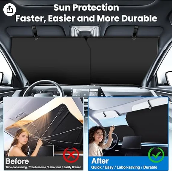 مظلة شمسية قابلة للسحب للزجاج الأمامي