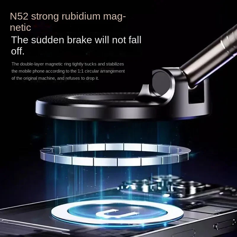 Nouveau support de téléphone magnétique pliable à absorption sous vide pour voiture, ventouse 2025