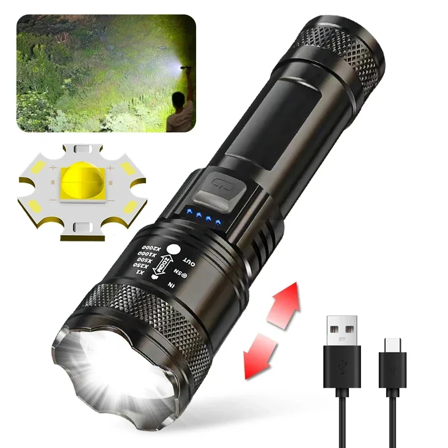 Lampe LED haute puissance, lampe torche avec lumière d