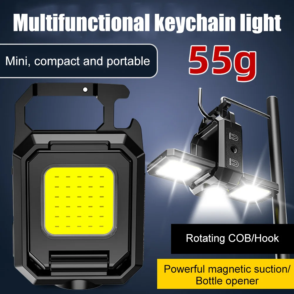 Lampe de poche magnétique multifonctionnelle USB, petite lampe de poche Super brillante en métal