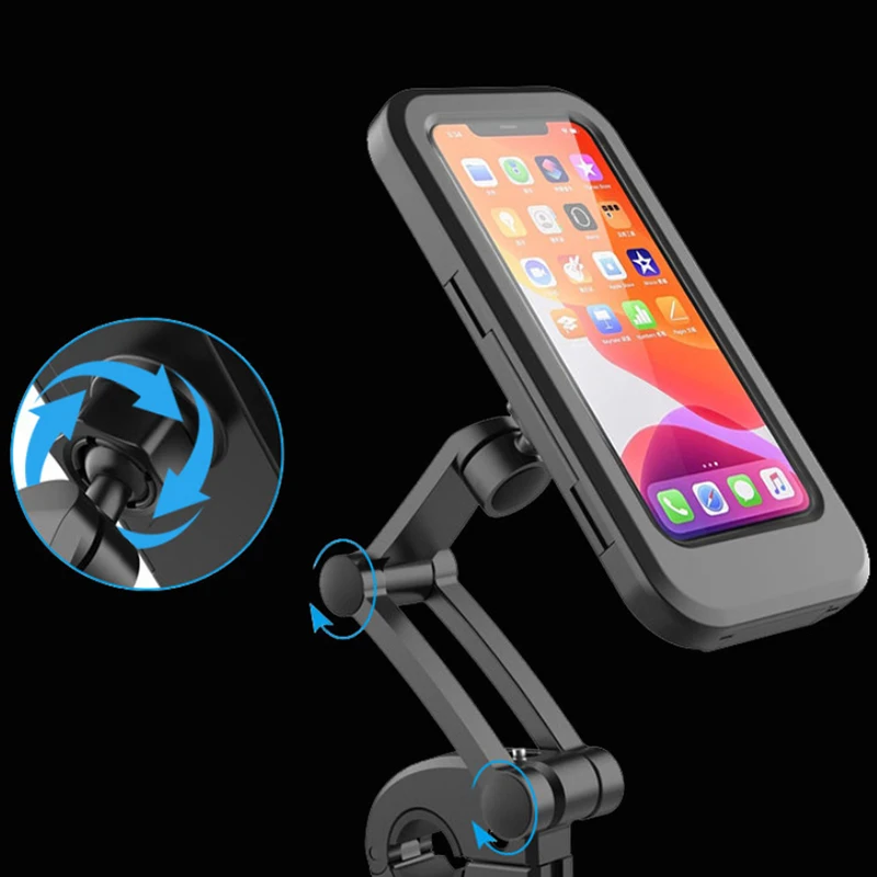 Support de téléphone portable pour moto et vélo, étanche, magnétique universel, pour moto pivotant et réglable
