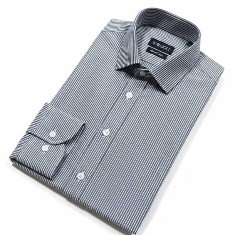 Chemise Habillée Homme Classique Rayée (Pinstripe) Coupe Slim