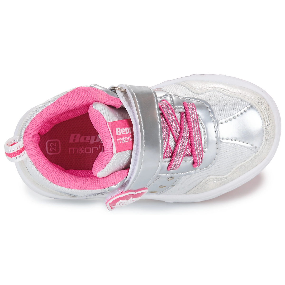 Baskets montantes fille Beppi – Argenté & Rose, confort été 2025 🇵🇹